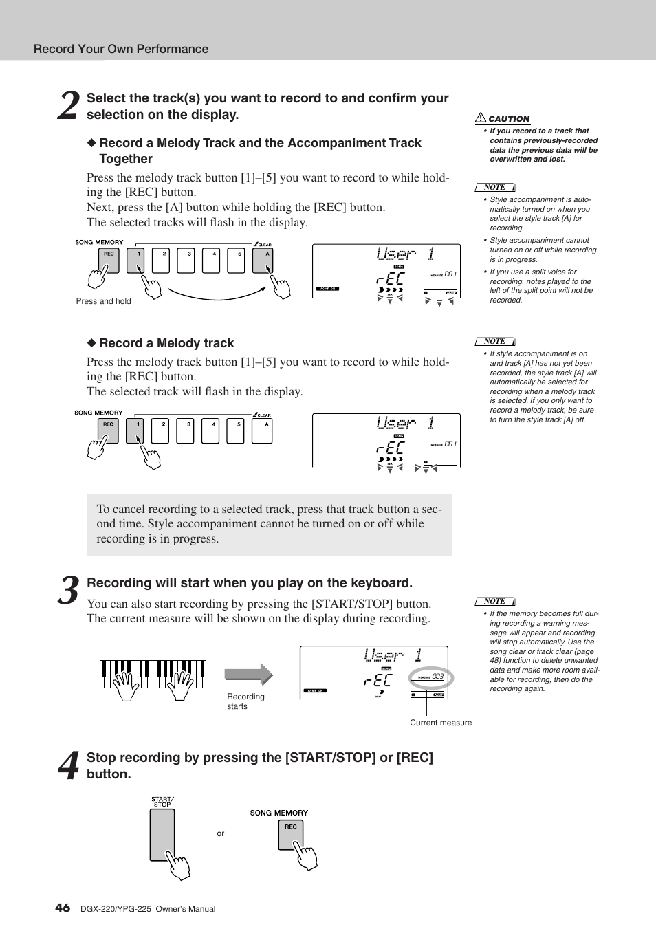 User 1 | Yamaha YPG-225 User Manual | Page 46 / 118