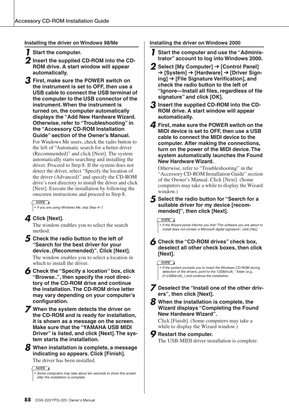 Yamaha YPG-225 User Manual | Page 88 / 118