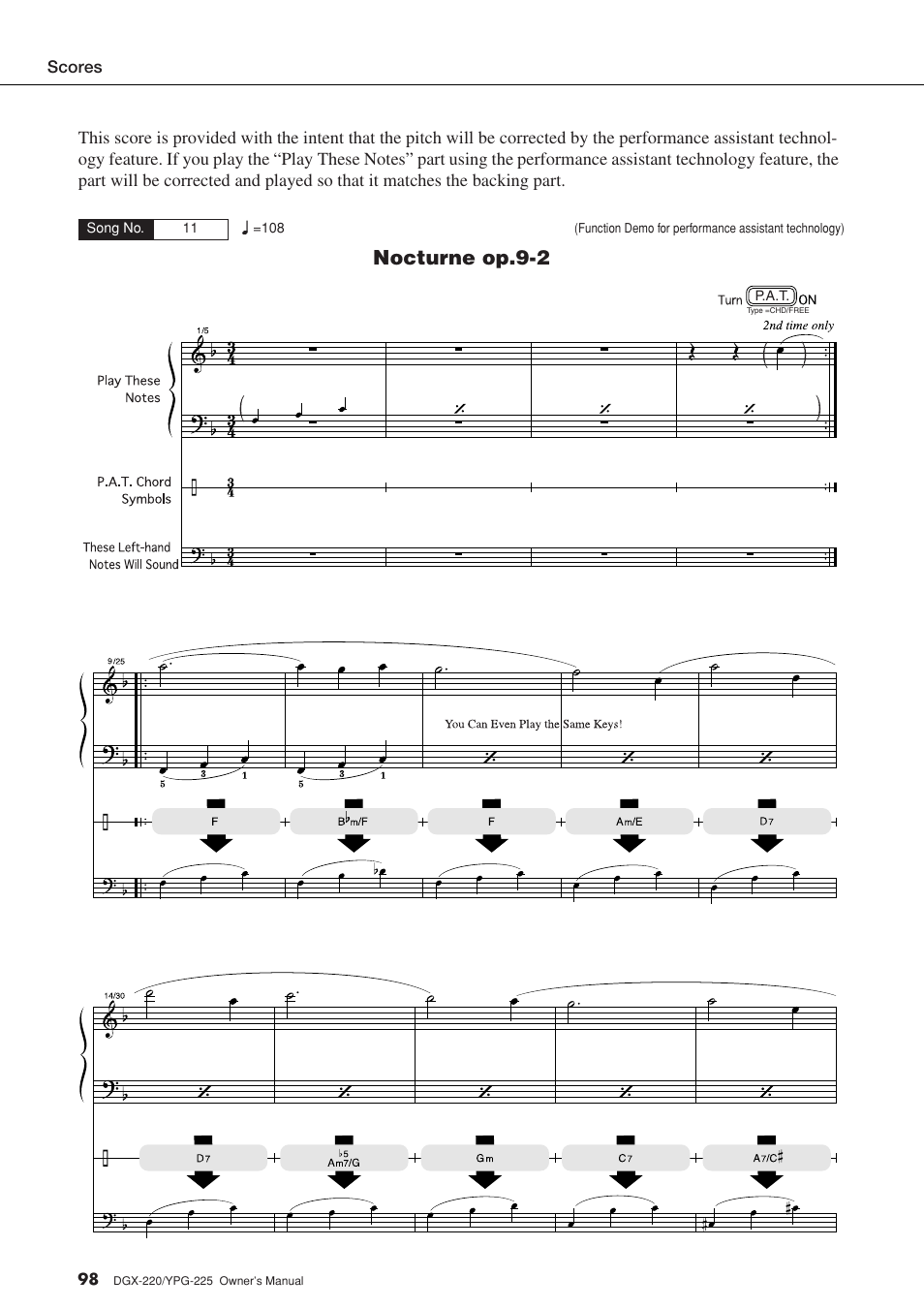 Nocturne op.9-2 | Yamaha YPG-225 User Manual | Page 98 / 118