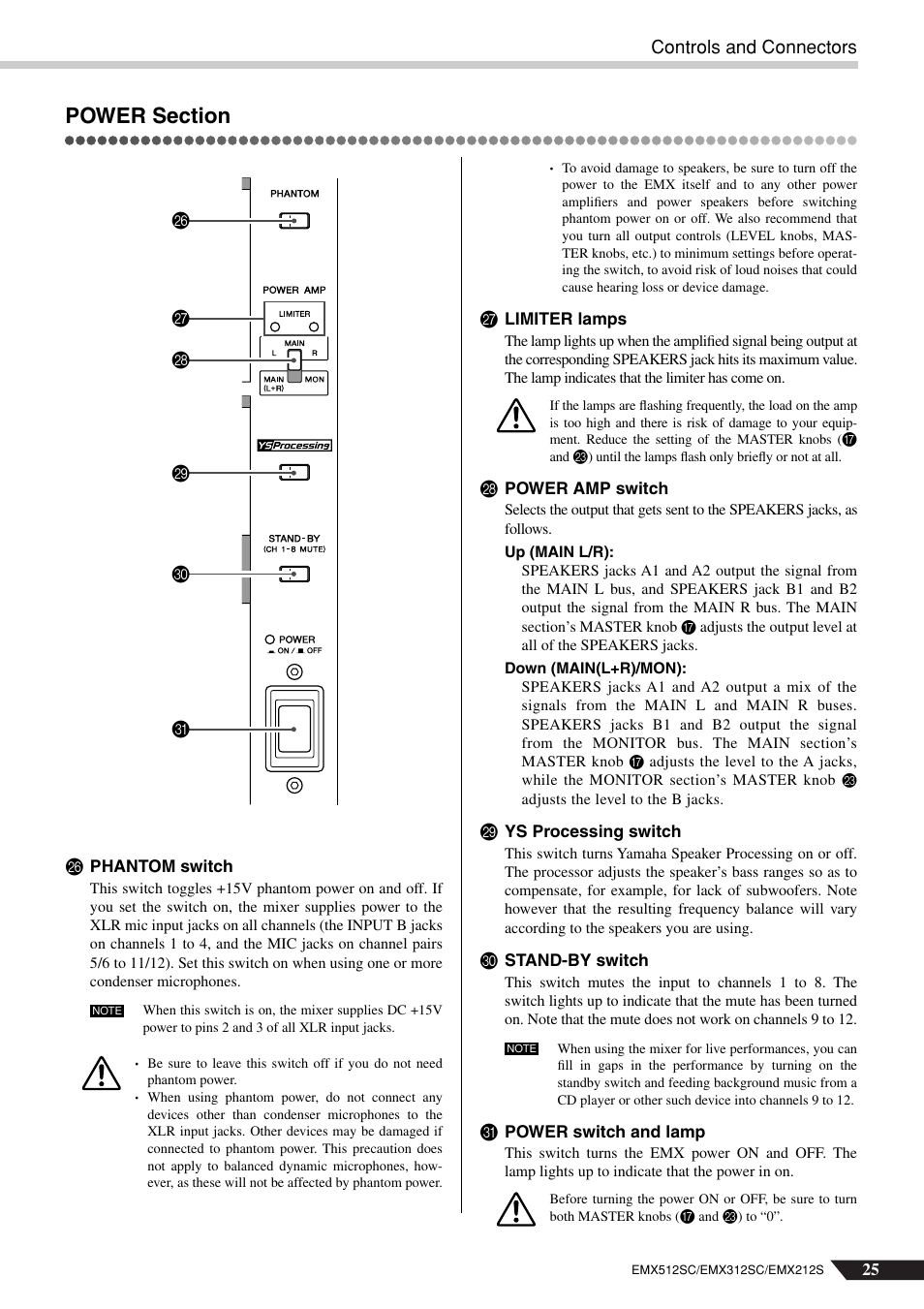 Power section | Yamaha EMX212S User Manual | Page 25 / 36