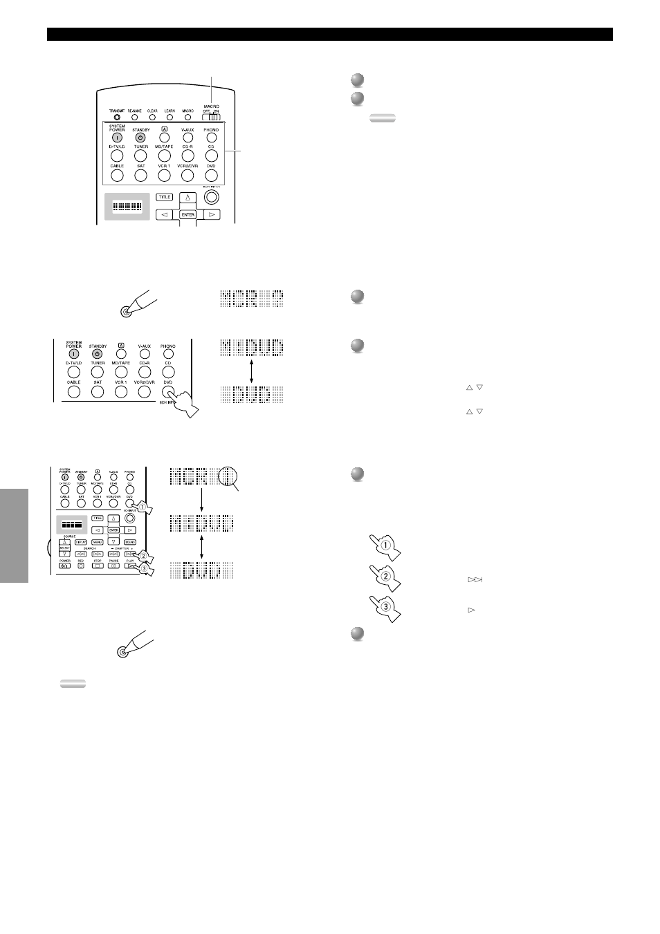 Operating the macro feature, Programming a macro | Yamaha DSP-AX2  EN User Manual | Page 50 / 71