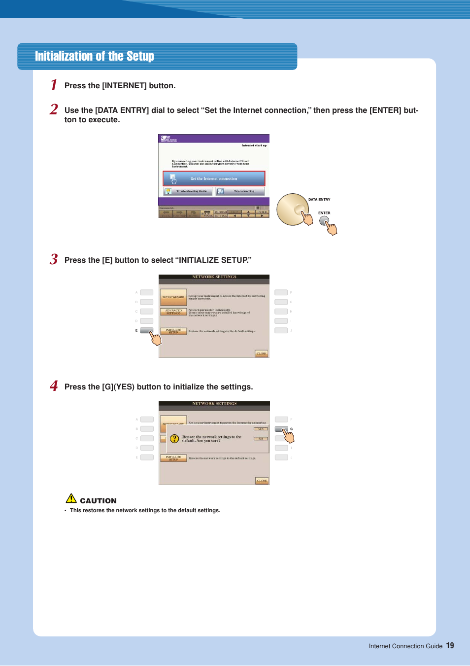 Initialization of the setup | Yamaha CVP-509  EN User Manual | Page 19 / 20