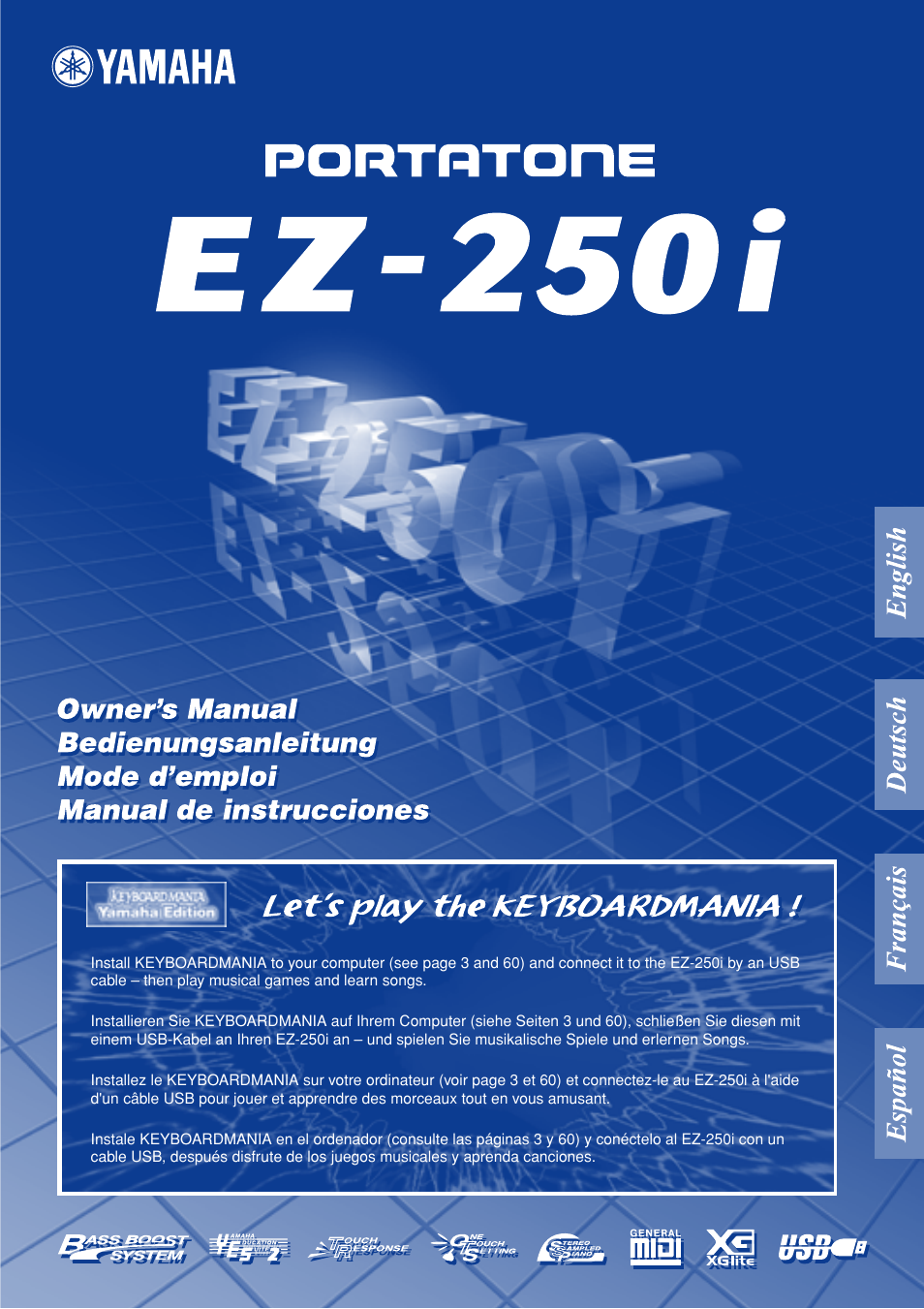 Yamaha Portatone EZ-250i User Manual | 87 pages