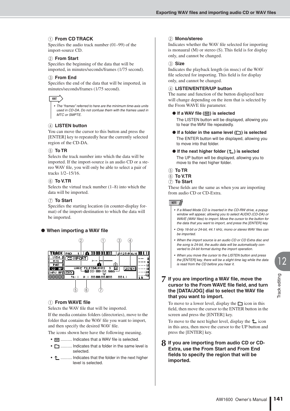 Yamaha AW 1600 User Manual | Page 141 / 232