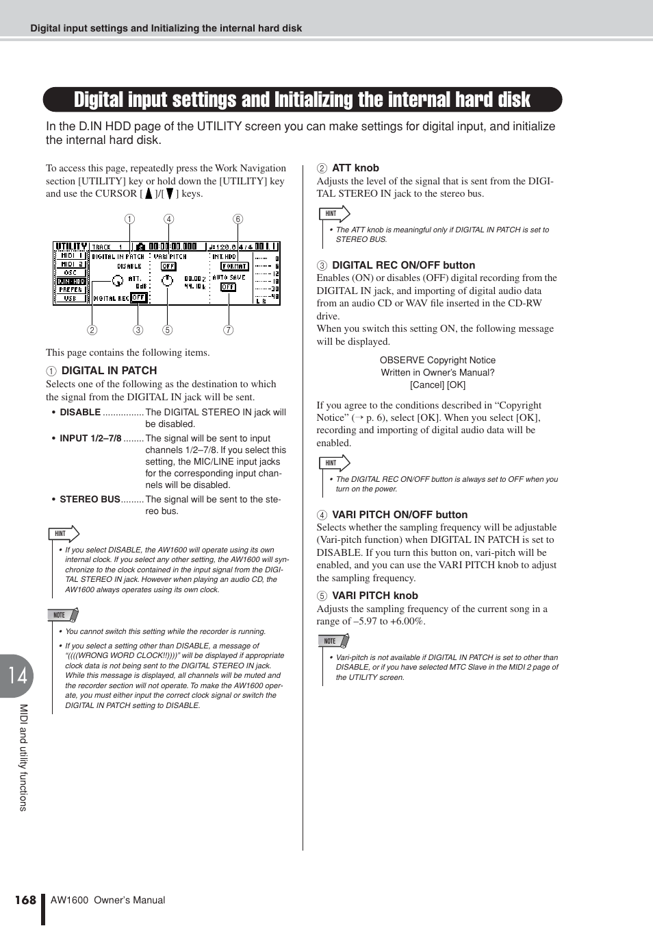 Yamaha AW 1600 User Manual | Page 168 / 232