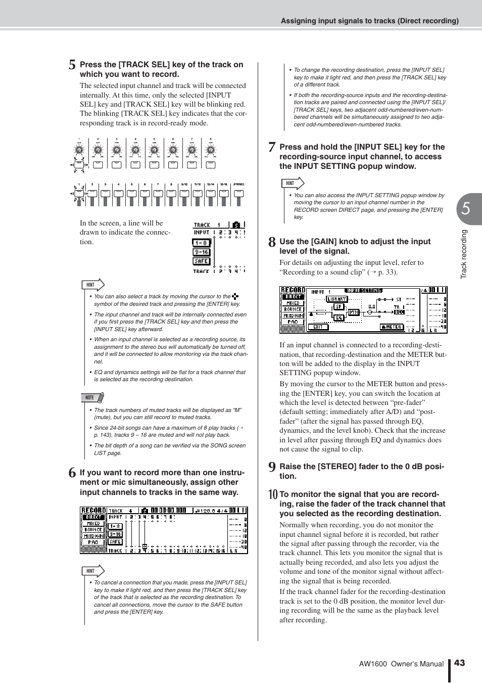 Yamaha AW 1600 User Manual | Page 43 / 232