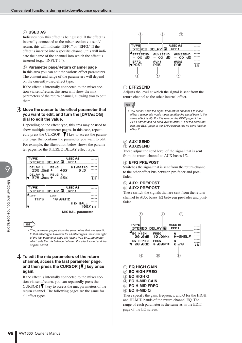 Yamaha AW 1600 User Manual | Page 98 / 232