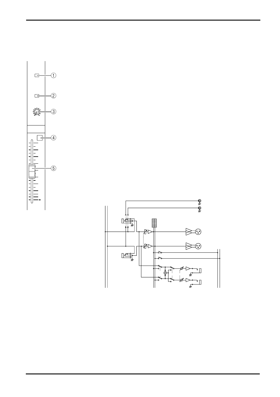 St (stereo) section, Post st1 (post stereo 1) switch, Mono (monaural) switch | Level control, Afl (after-fader listen) switch, St (stereo) fader, And st2 out jacks (see page 17, rear panel | Yamaha GA24/12 User Manual | Page 11 / 26
