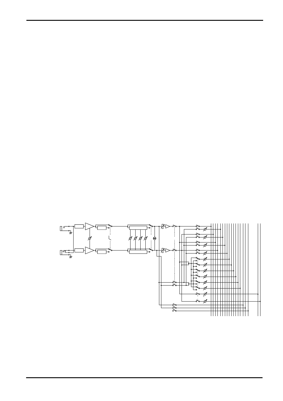 Pre (pre-fader) switches, Bal (balance) control, St (stereo) switch | On switch, Pfl (pre-fader listen) switch, Channel fader, Stereo input channels, Signal flow of the stereo input channel | Yamaha GA24/12 User Manual | Page 7 / 26