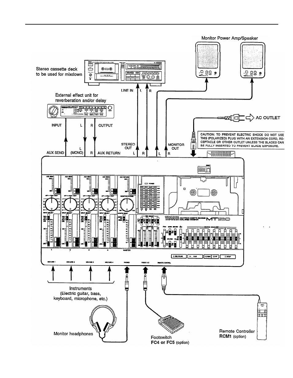 Connection examples | Yamaha MT120 User Manual | Page 13 / 33