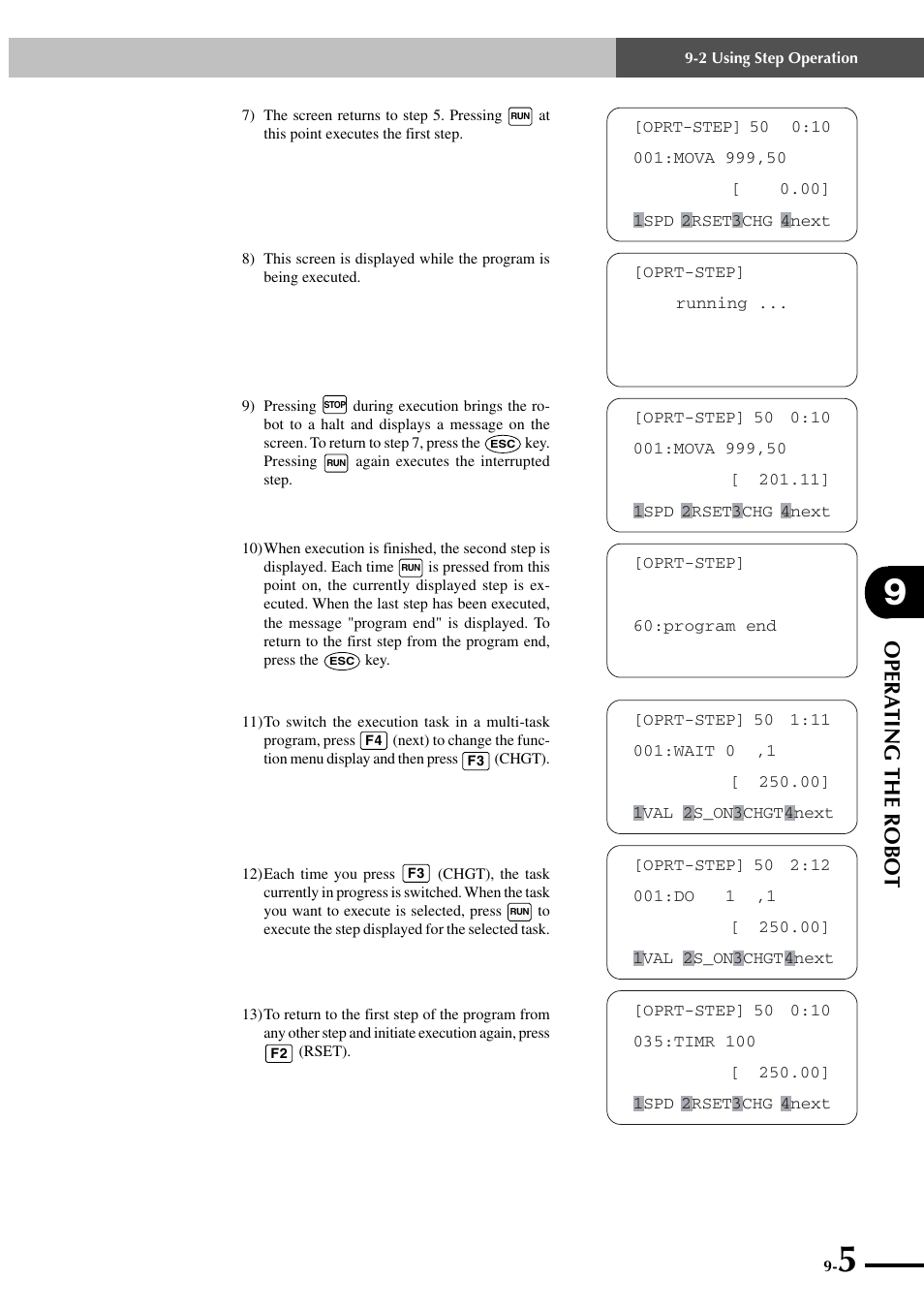 Opera ting the robot | Yamaha SRCP User Manual | Page 137 / 246