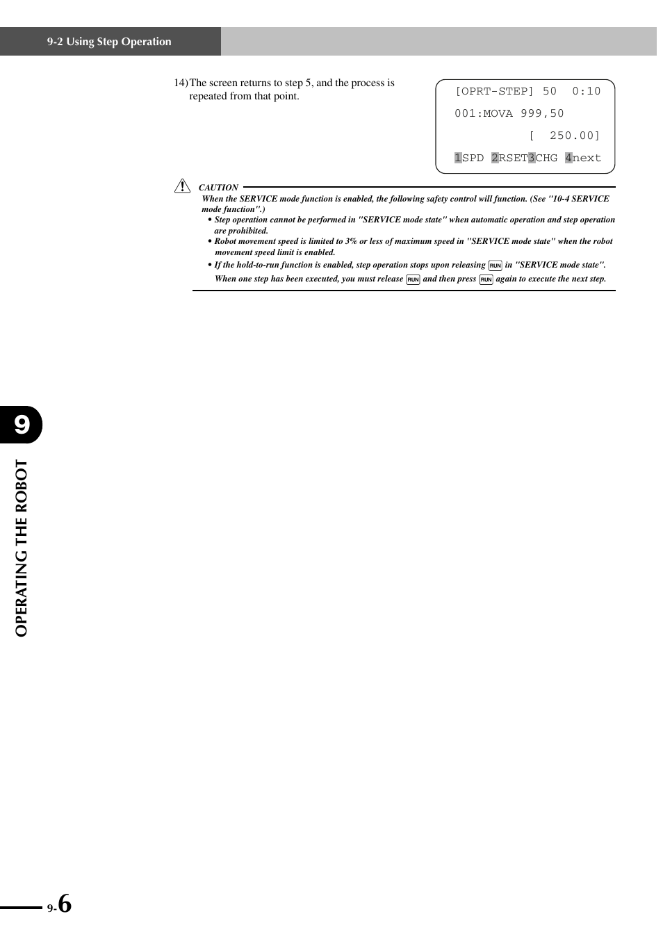 Opera ting the robot | Yamaha SRCP User Manual | Page 138 / 246