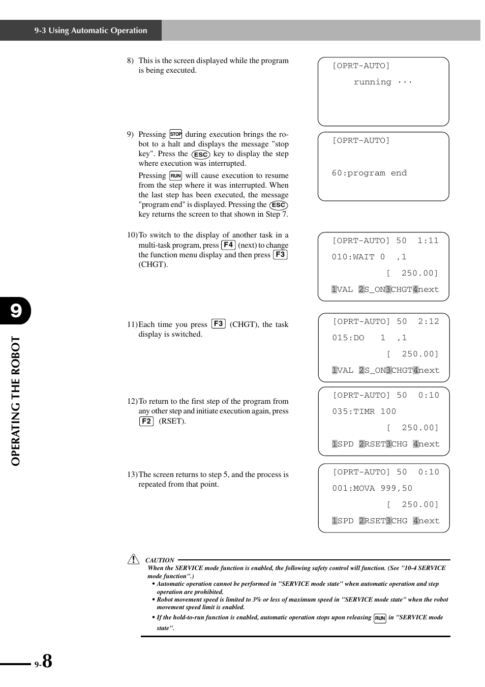 Opera ting the robot | Yamaha SRCP User Manual | Page 140 / 246