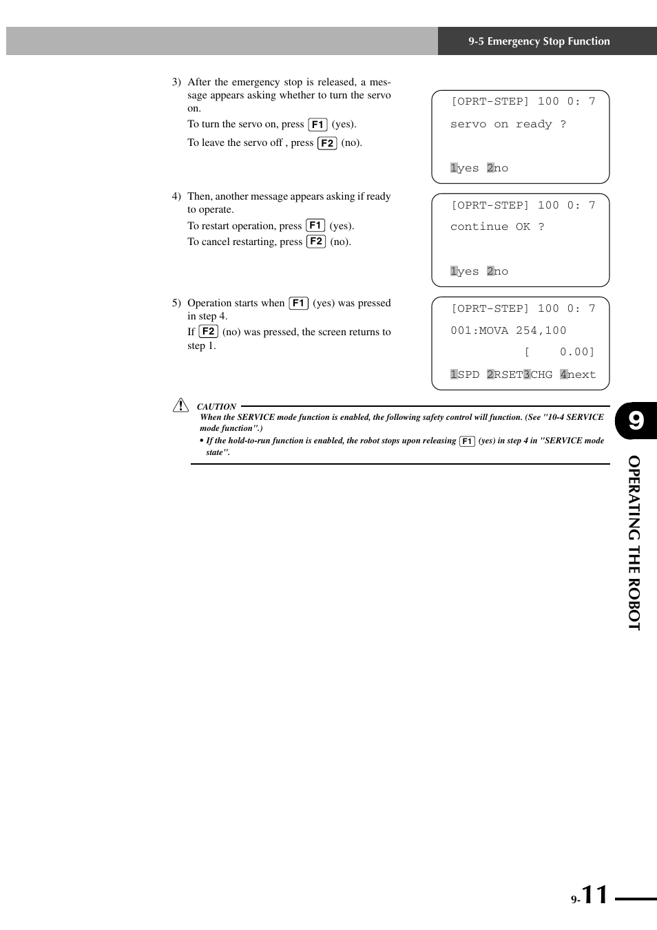 Opera ting the robot | Yamaha SRCP User Manual | Page 143 / 246