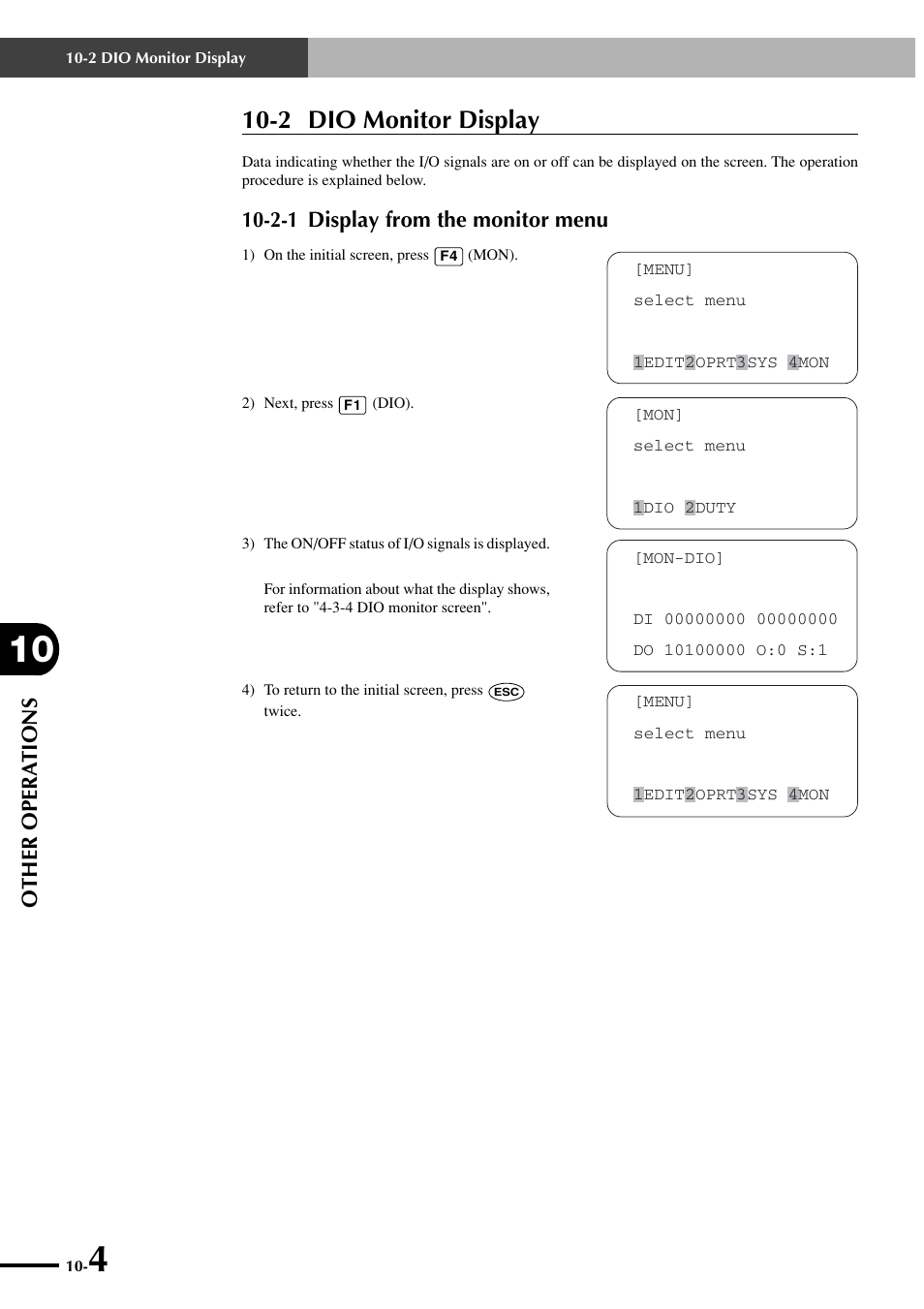 2 dio monitor display, 2-1 display from the monitor menu, Other opera tions | Yamaha SRCP User Manual | Page 150 / 246