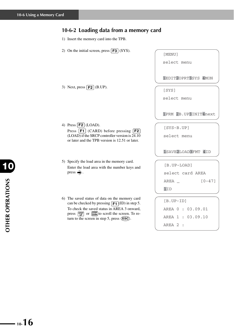 6-2 loading data from a memory card, Other opera tions | Yamaha SRCP User Manual | Page 162 / 246