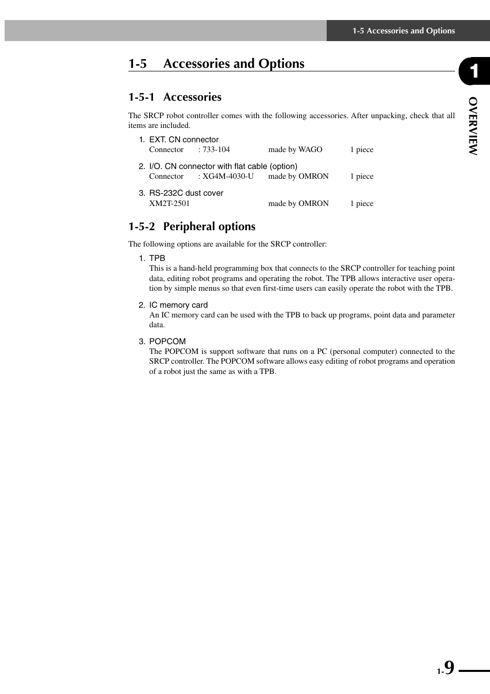 5 accessories and options, 5-1 accessories, 5-2 peripheral options | Yamaha SRCP User Manual | Page 17 / 246