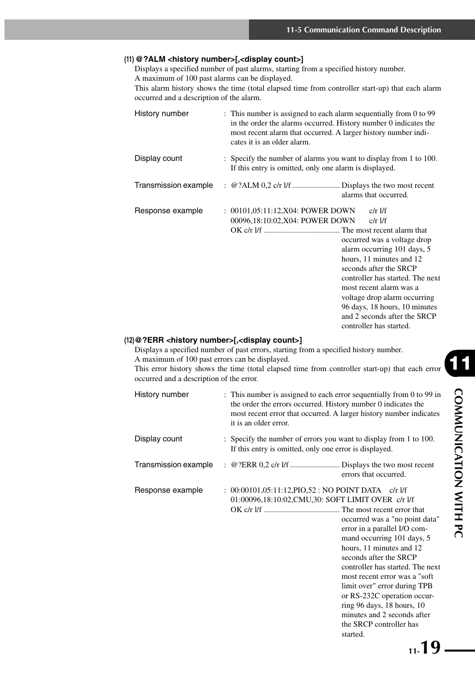 Communica tion with pc | Yamaha SRCP User Manual | Page 195 / 246