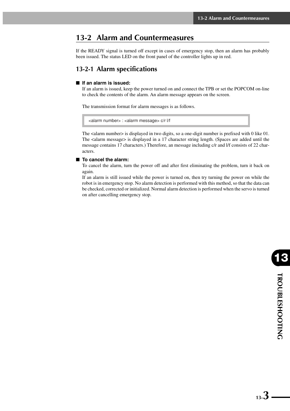 2 alarm and countermeasures, 2-1 alarm specifications | Yamaha SRCP User Manual | Page 221 / 246