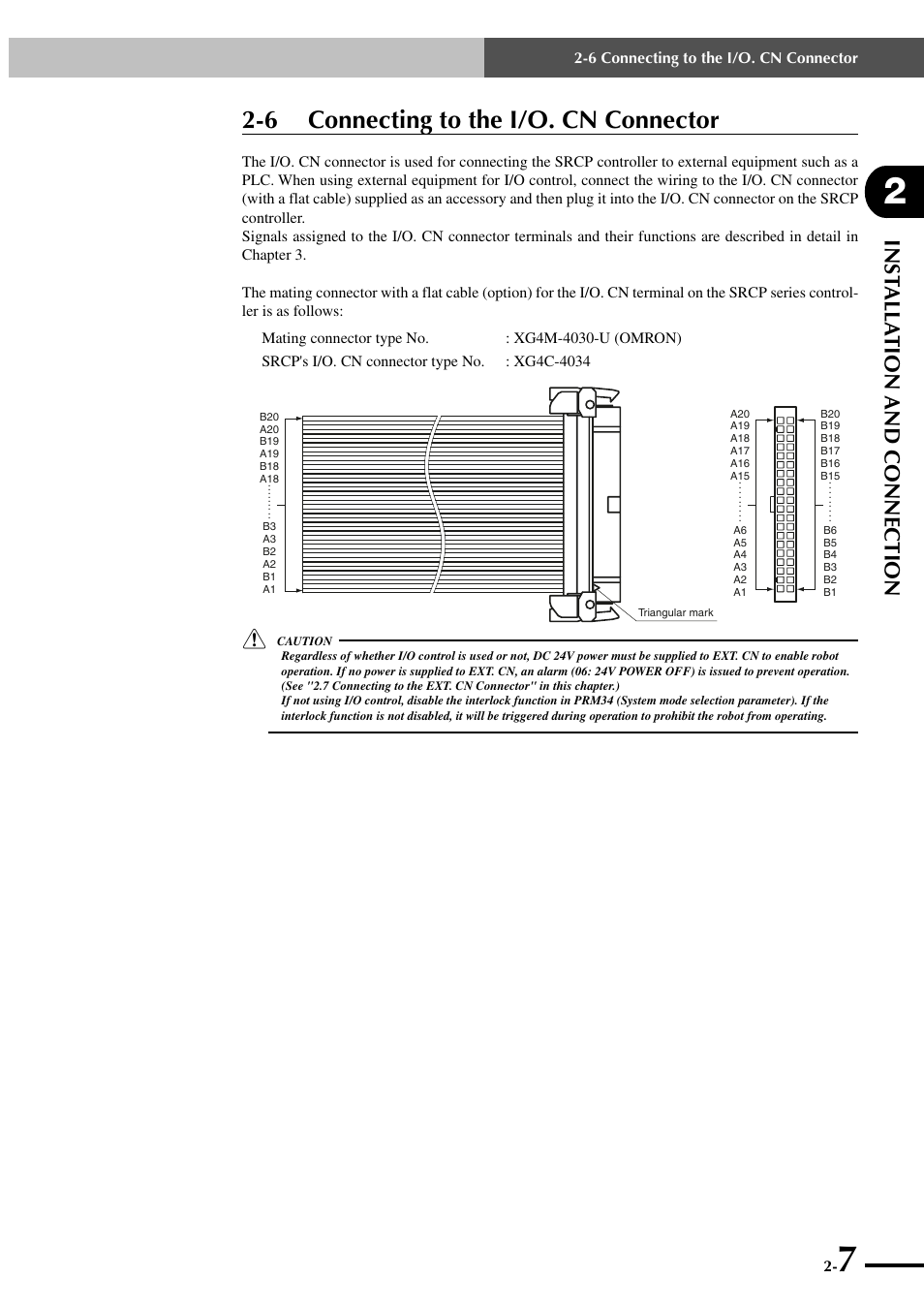 6 connecting to the i/o. cn connector, Inst alla tion and connection | Yamaha SRCP User Manual | Page 25 / 246