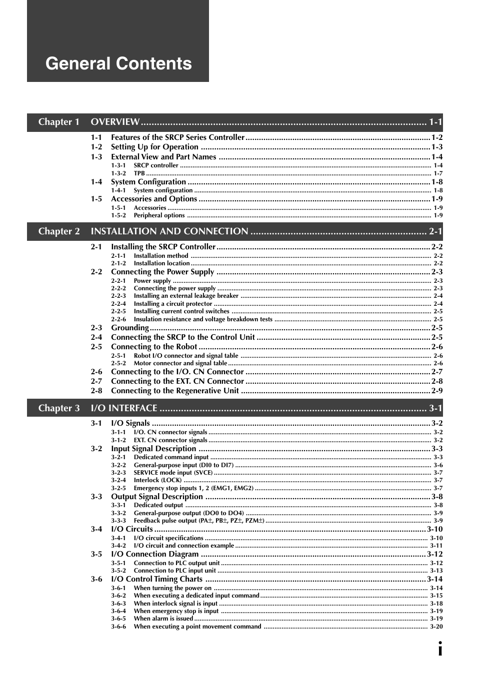 General contents, Chapter 1 overview -1, Chapter 2 installation and connection -1 | Chapter 3 i/o interface -1 | Yamaha SRCP User Manual | Page 3 / 246