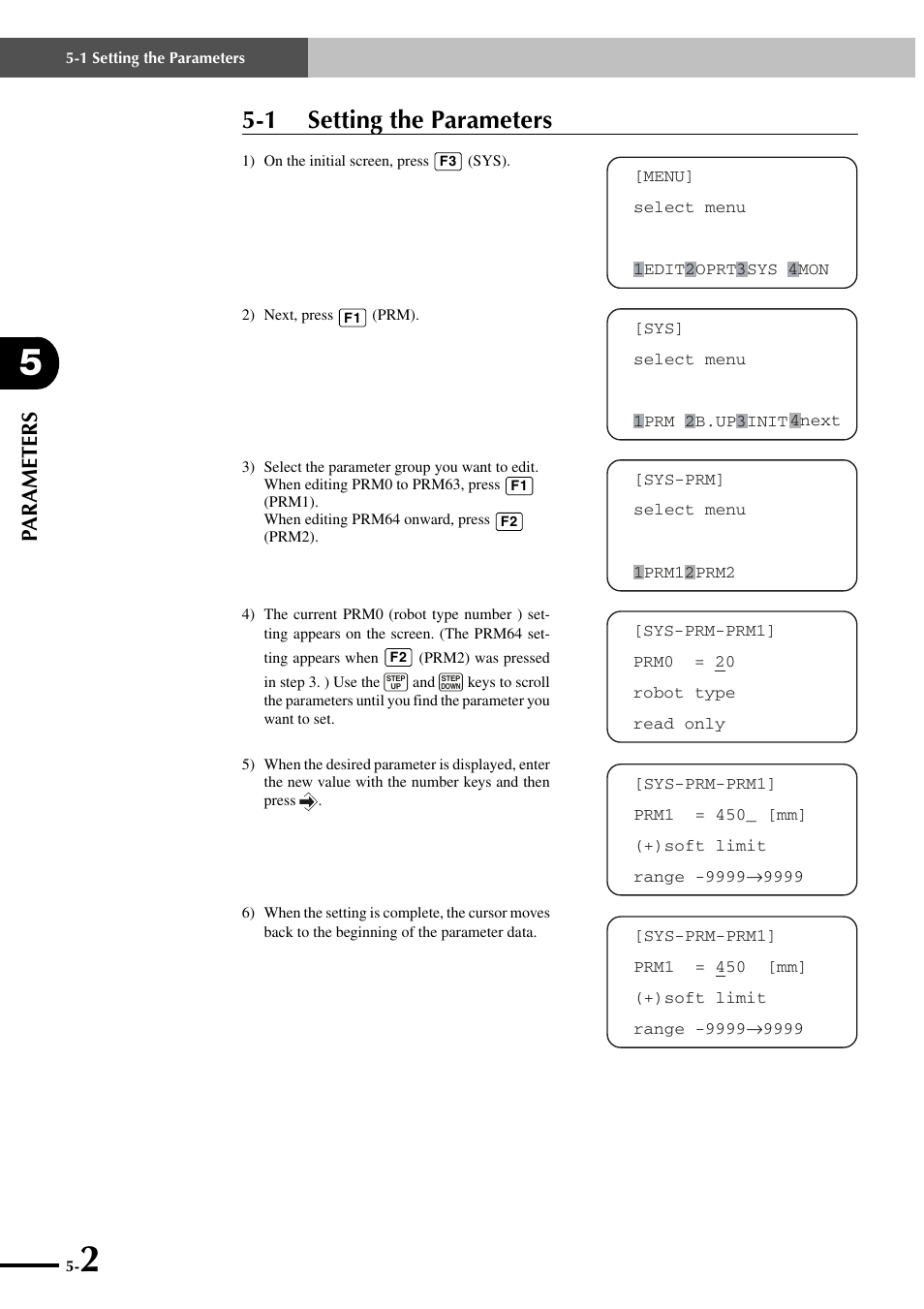 1 setting the parameters, Parameters | Yamaha SRCP User Manual | Page 60 / 246