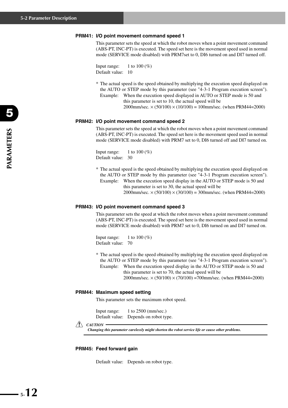 Parameters | Yamaha SRCP User Manual | Page 70 / 246
