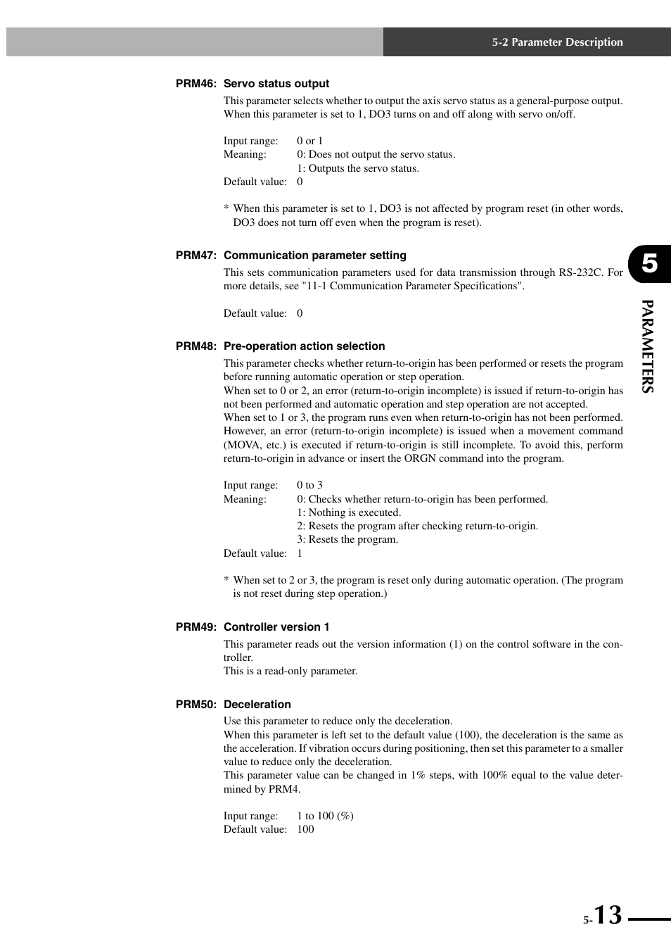 Parameters | Yamaha SRCP User Manual | Page 71 / 246