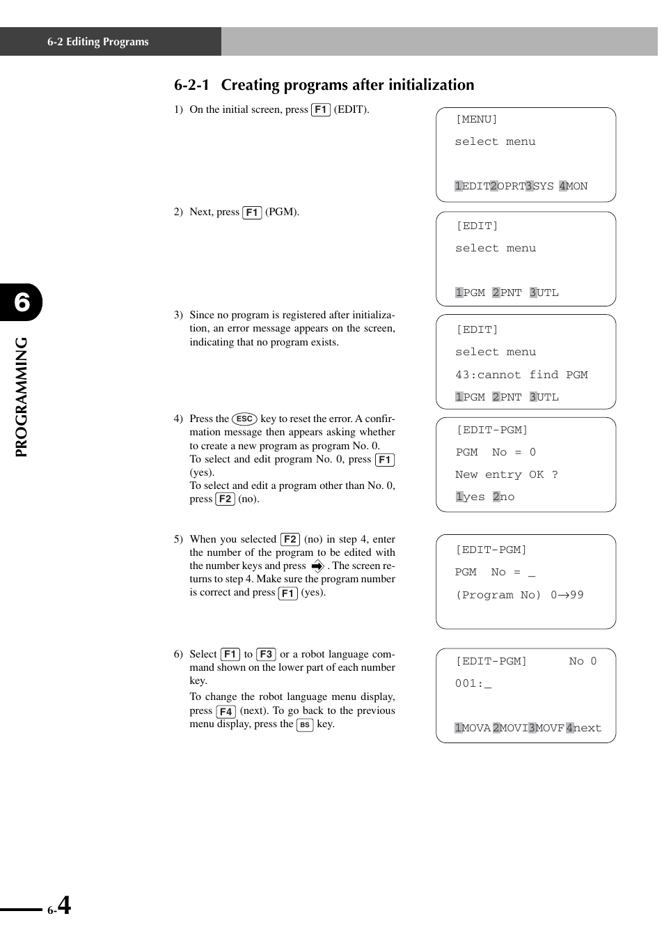 2-1 creating programs after initialization, Programming | Yamaha SRCP User Manual | Page 78 / 246