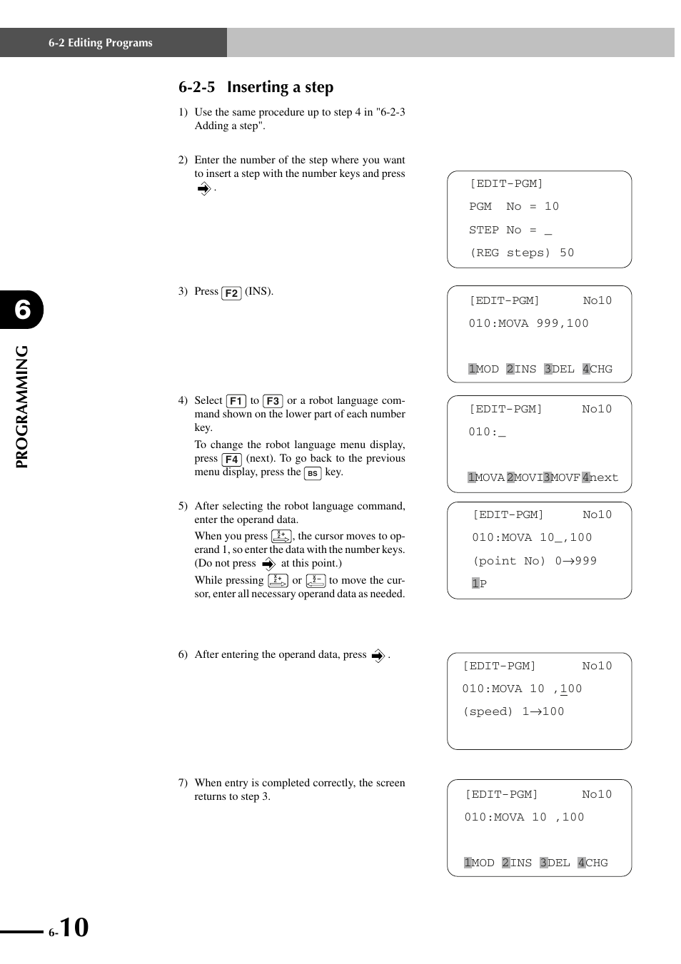 2-5 inserting a step, Programming | Yamaha SRCP User Manual | Page 84 / 246