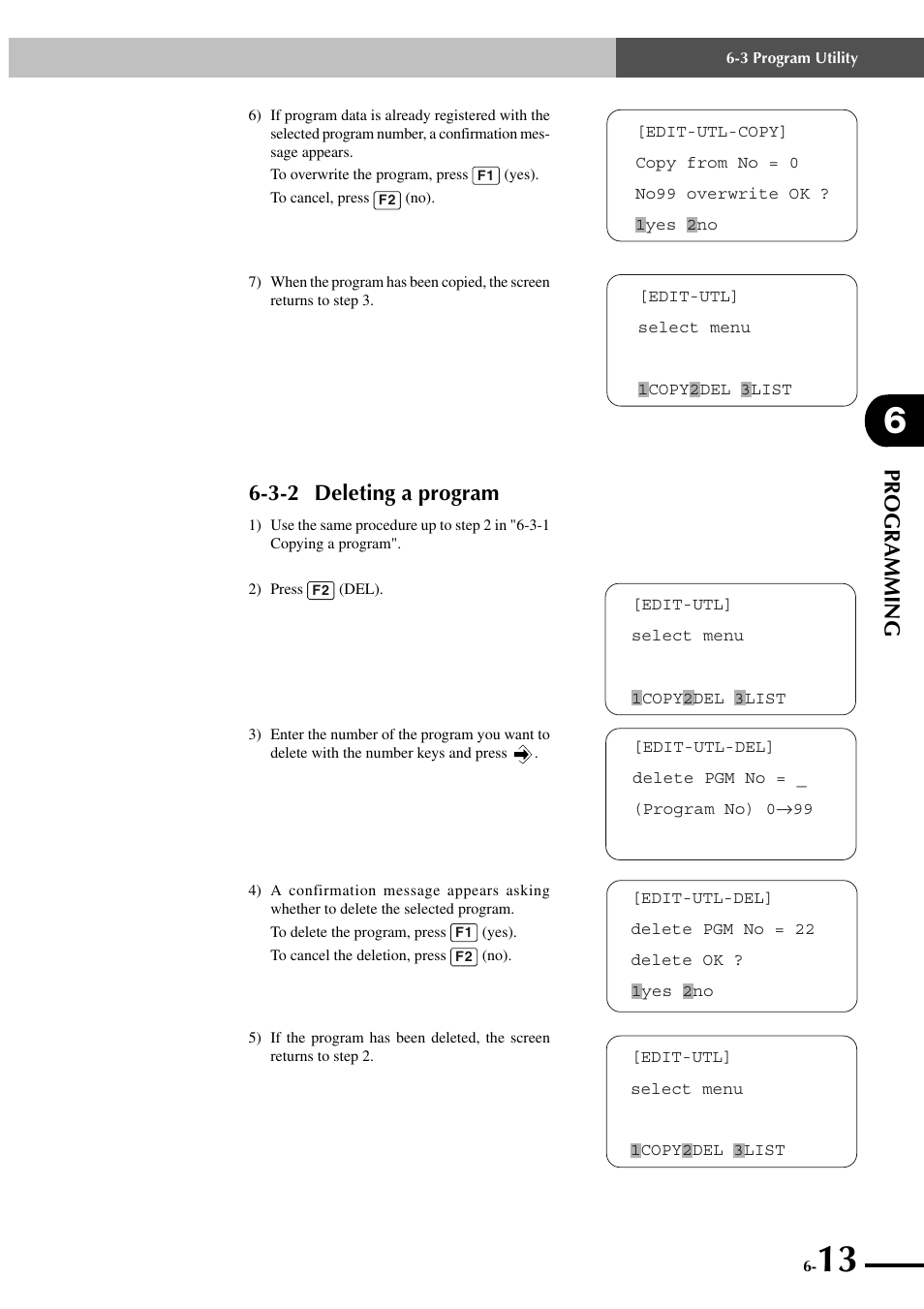 3-2 deleting a program, Programming | Yamaha SRCP User Manual | Page 87 / 246