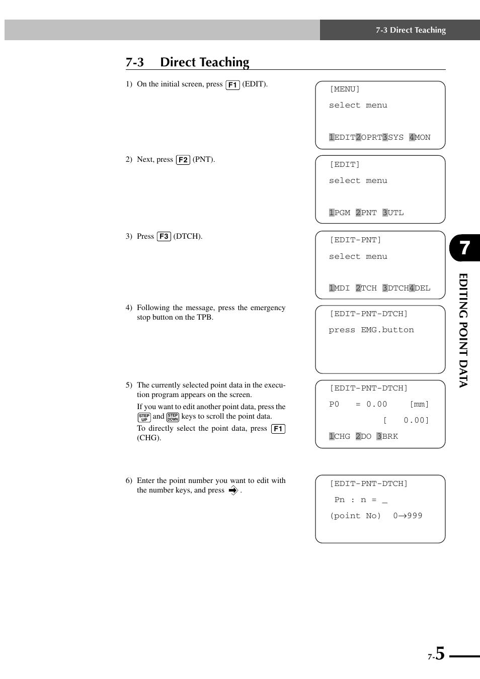 3 direct teaching, Editing point da ta | Yamaha SRCP User Manual | Page 93 / 246