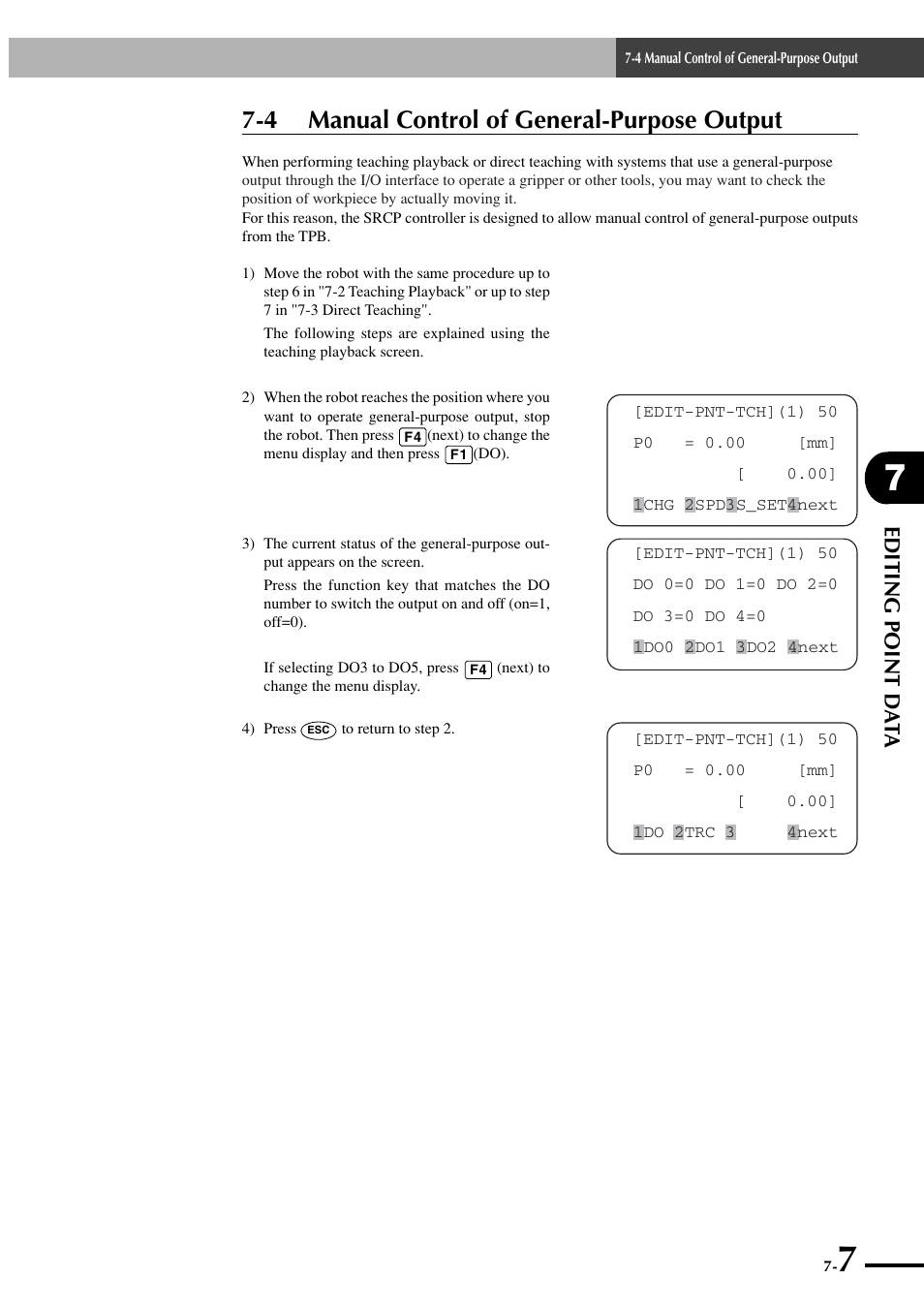 4 manual control of general-purpose output, Editing point da ta | Yamaha SRCP User Manual | Page 95 / 246