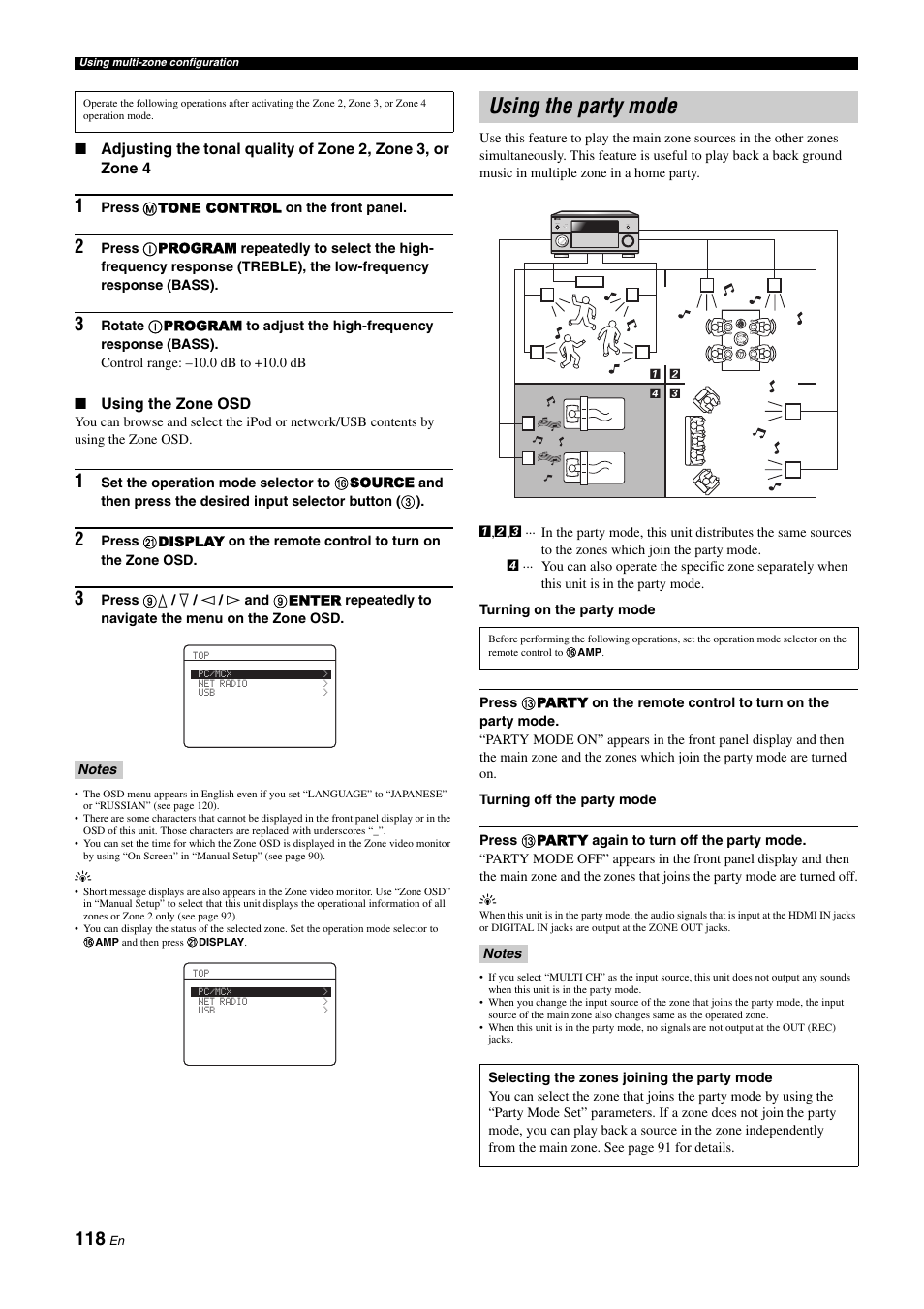 Using the party mode | Yamaha NOT FOND DSP-Z11 User Manual | Page 118 / 150