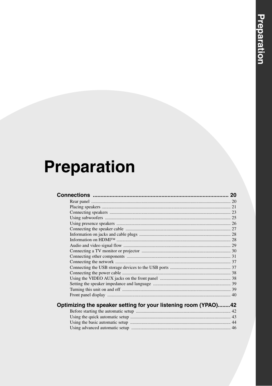 Preparation | Yamaha NOT FOND DSP-Z11 User Manual | Page 19 / 150