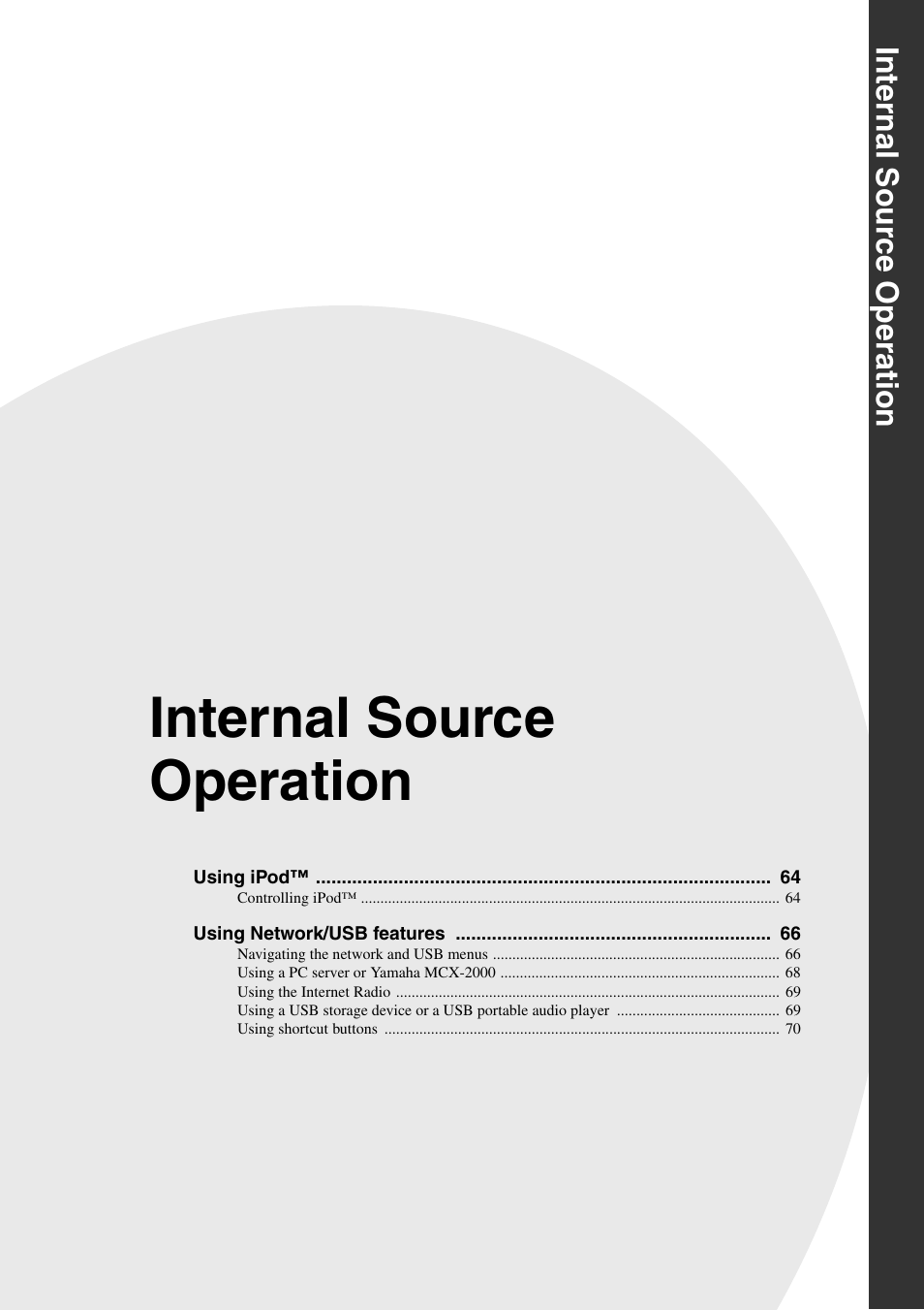 Internal source operation, Internal sour ce operation | Yamaha NOT FOND DSP-Z11 User Manual | Page 63 / 150