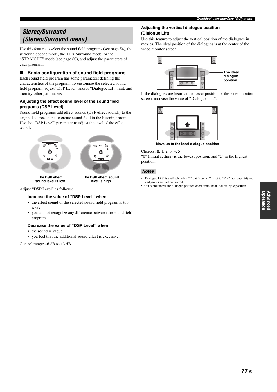 Stereo/surround (stereo/surround menu), P. 77 | Yamaha NOT FOND DSP-Z11 User Manual | Page 77 / 150