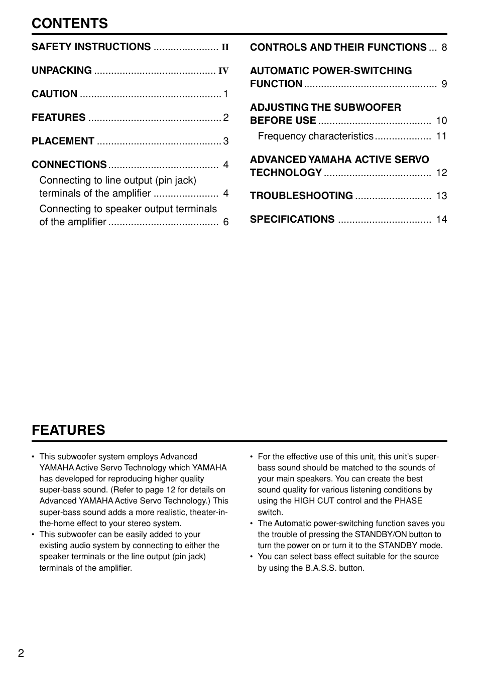 Yamaha YST-SW305 User Manual | Page 6 / 19
