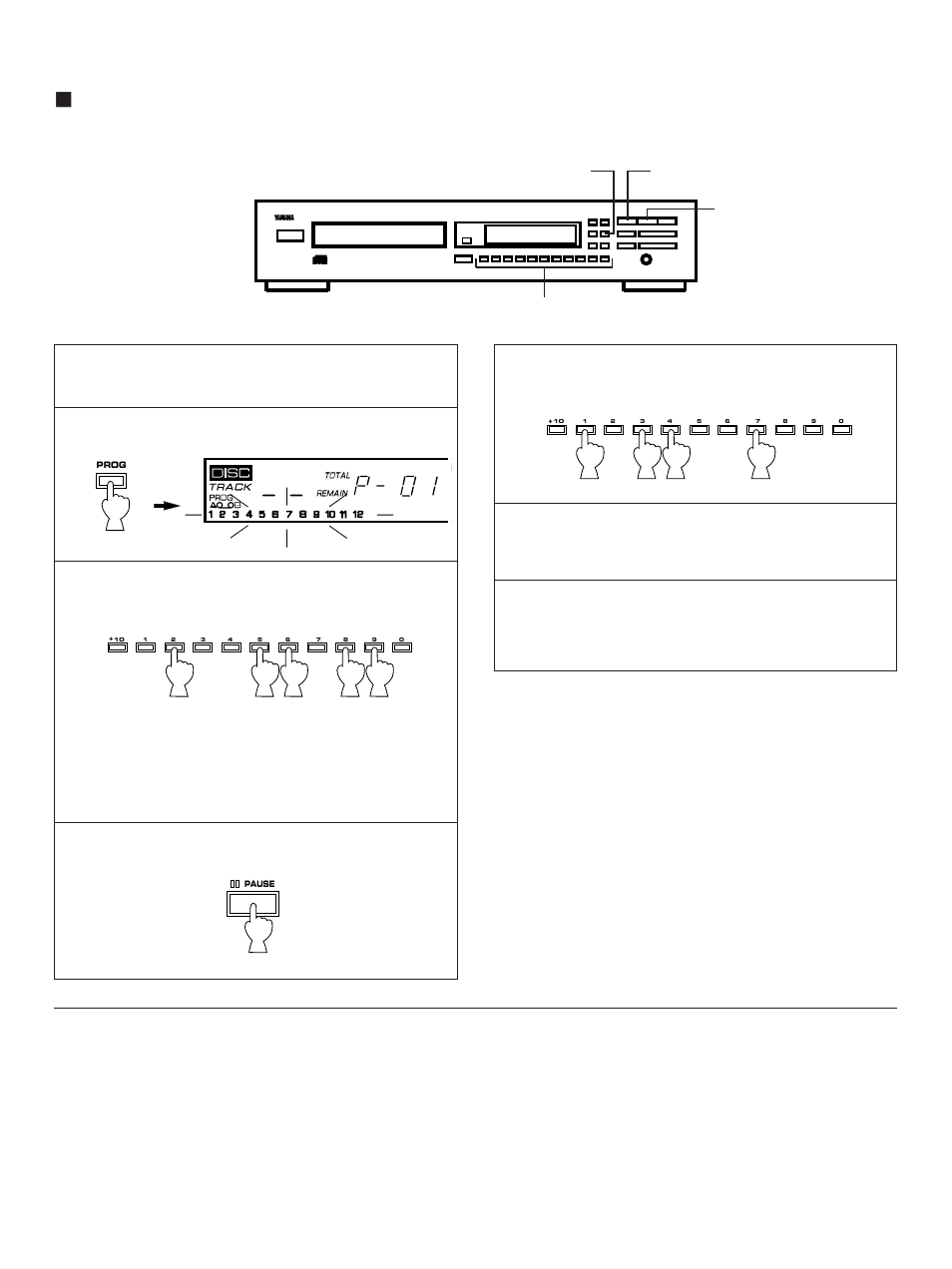 Manual tape-programming | Yamaha YHT-470 User Manual | Page 13 / 18