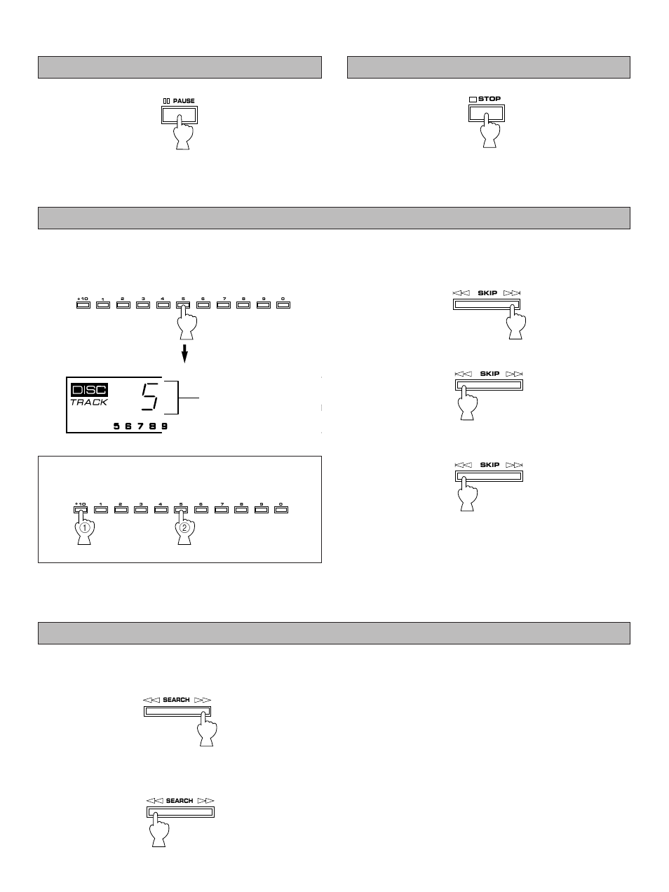 Direct play, Skip play, The selected trak number is displayed | Yamaha YHT-470 User Manual | Page 7 / 18