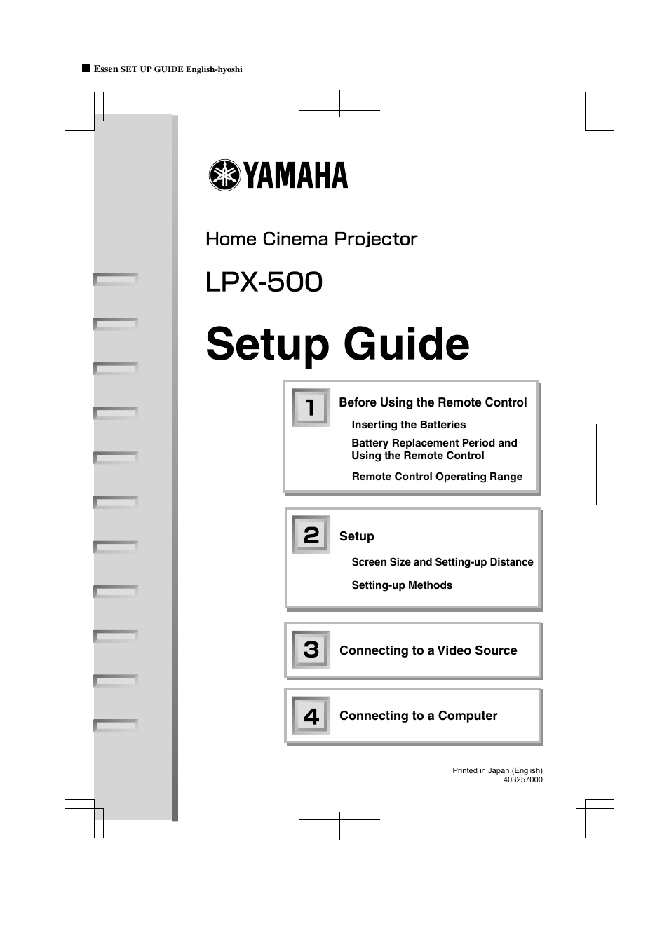 Setup guide | Yamaha LPX-500 User Manual | Page 69 / 80