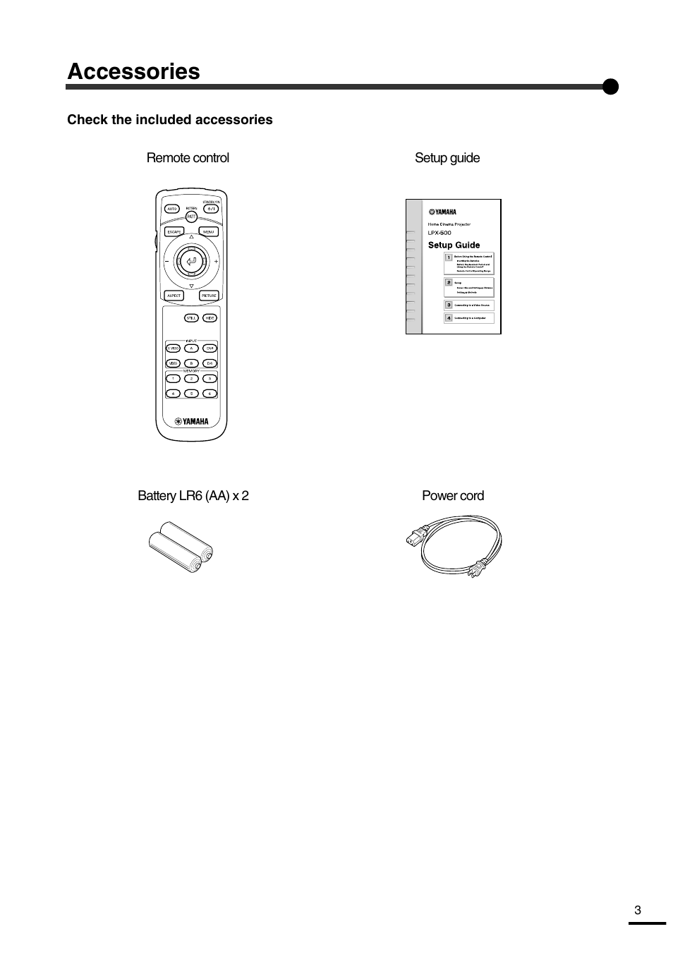 Accessories | Yamaha LPX-500 User Manual | Page 8 / 80