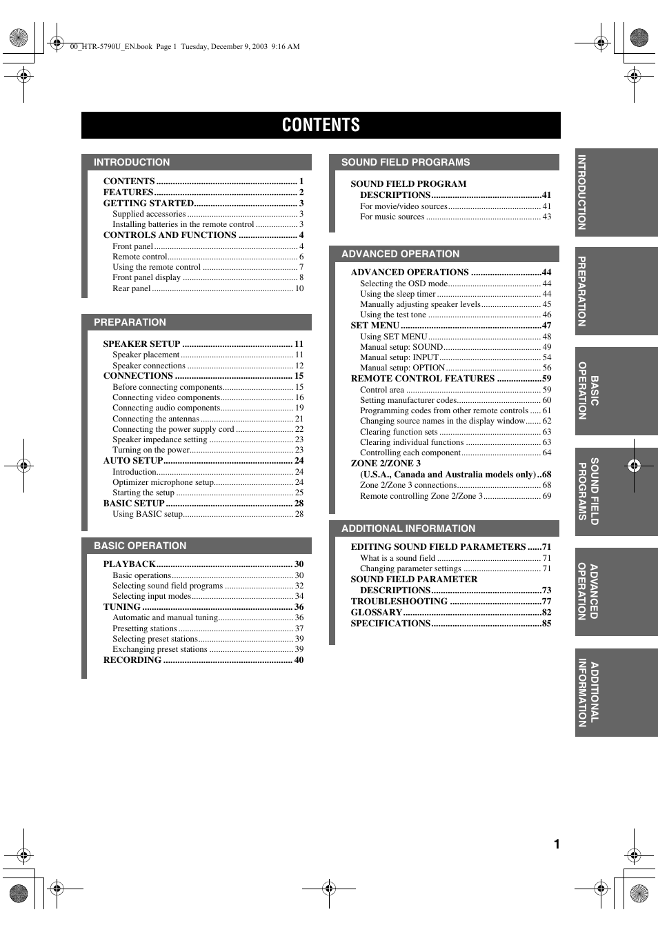 Yamaha HTR-5790 User Manual | Page 5 / 90