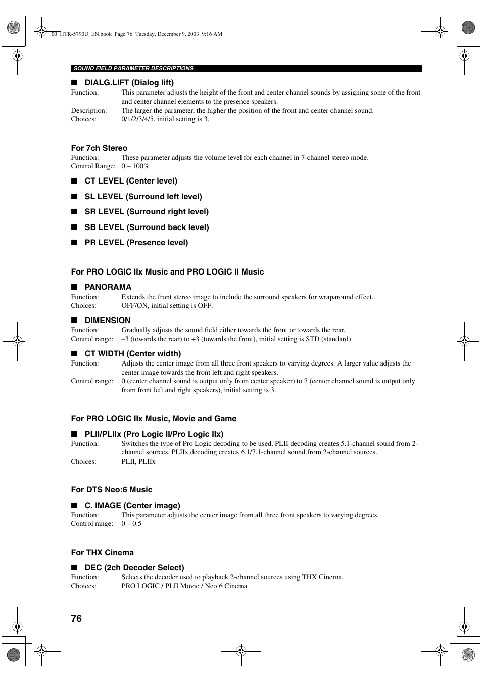 Yamaha HTR-5790 User Manual | Page 80 / 90