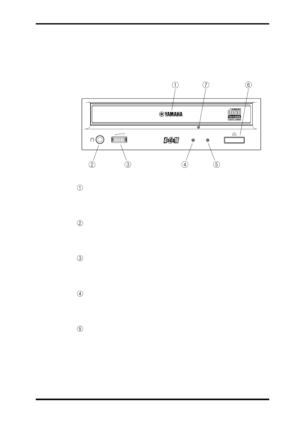 Front panel, Chapter 3 - operation | Yamaha CRW4416S User Manual | Page 19 / 26