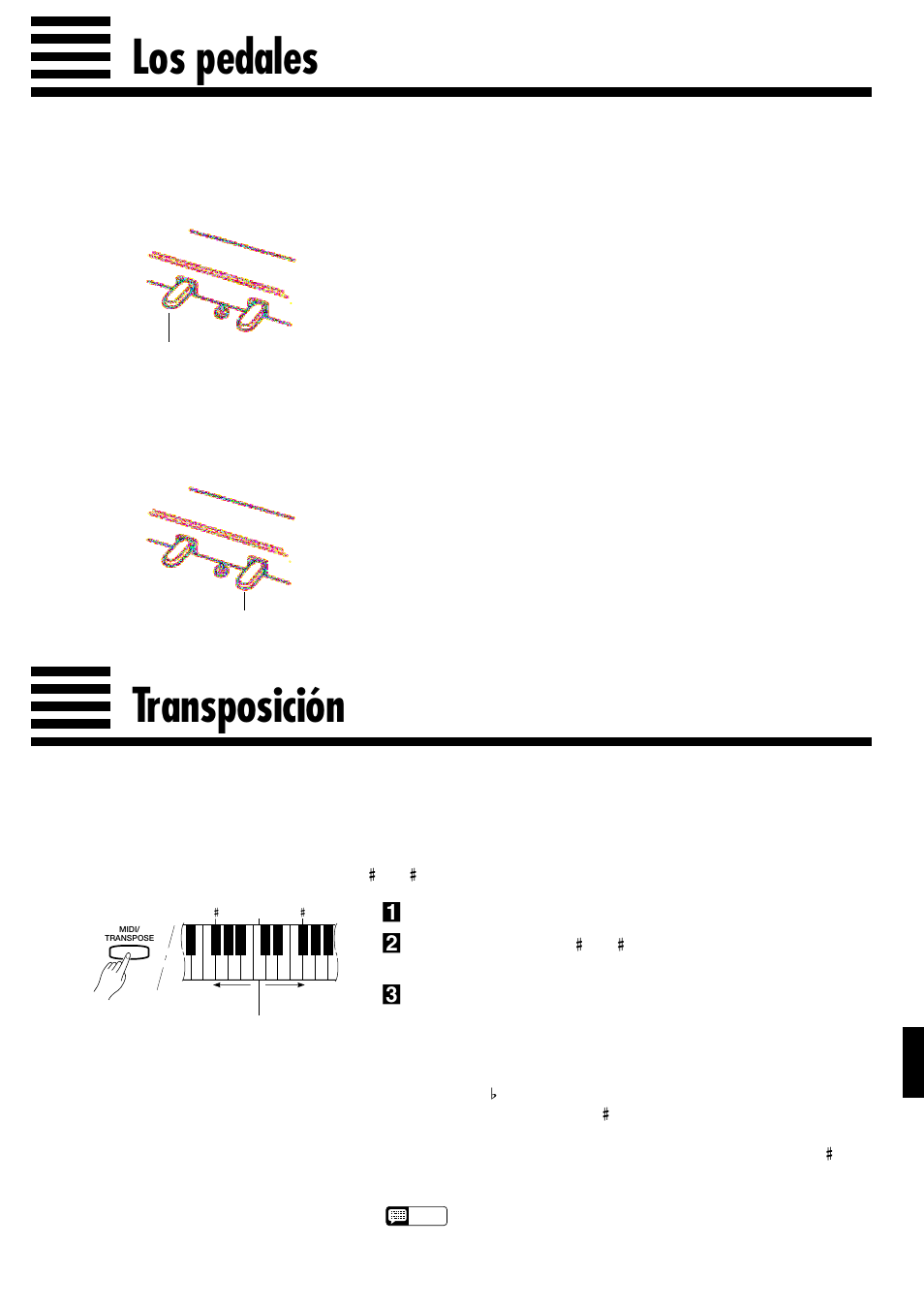 Los pedales, Transposición | Yamaha Clavinova CLP-153S User Manual | Page 10 / 29