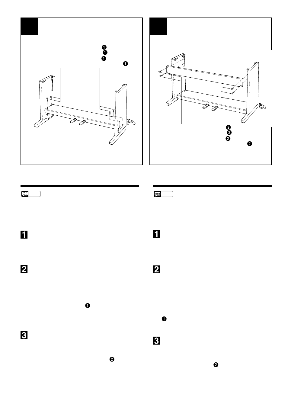 Assemblage du support de clavier, Conjunto del soporte del teclado | Yamaha Clavinova CLP-153S User Manual | Page 22 / 29