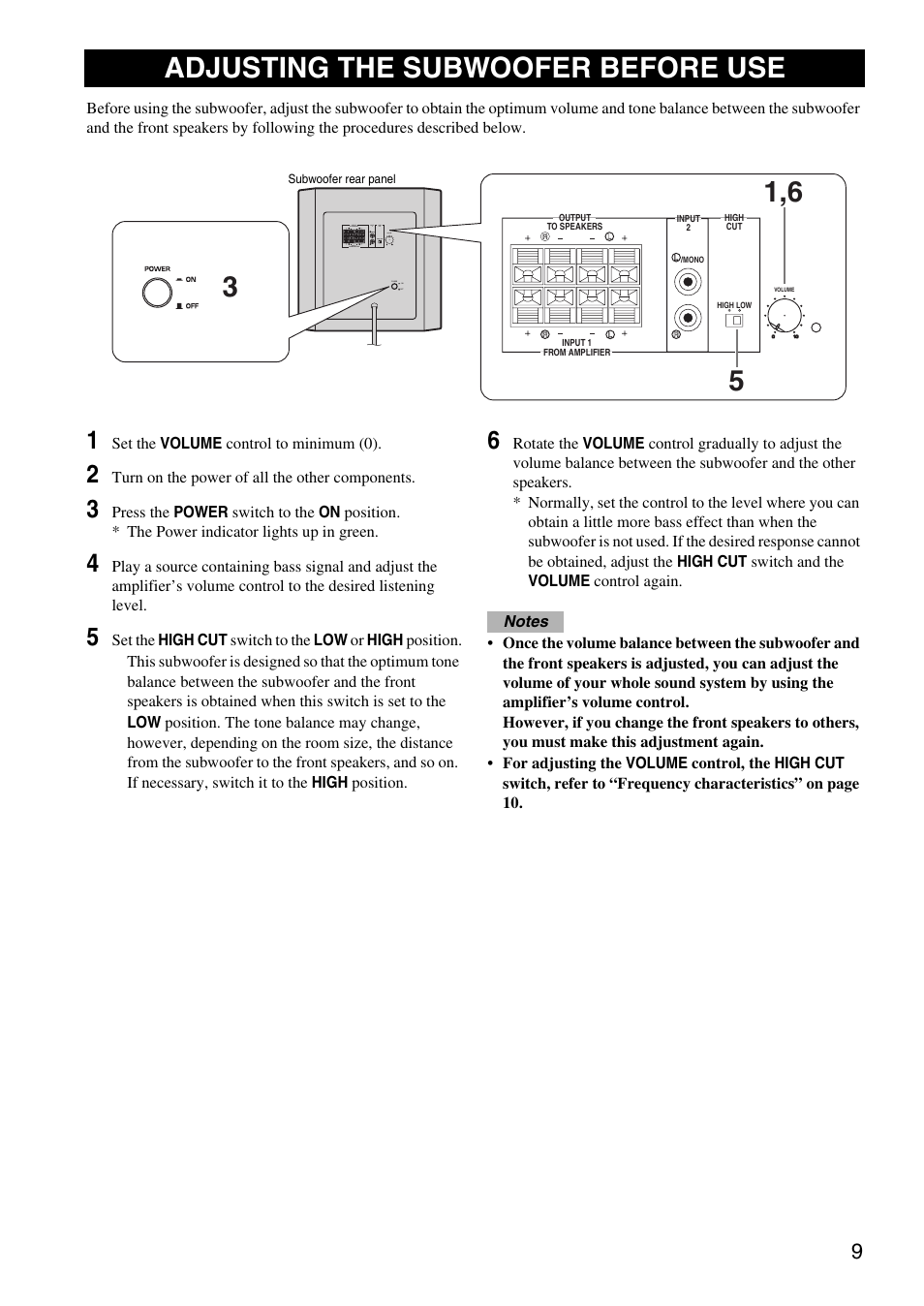 Adjusting the subwoofer before use | Yamaha HTR-5940 AV User Manual | Page 138 / 169