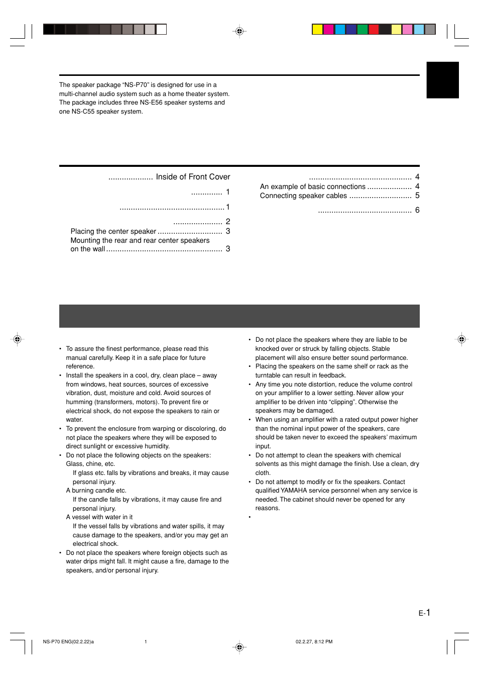 Yamaha NS-E56 User Manual | Page 3 / 9