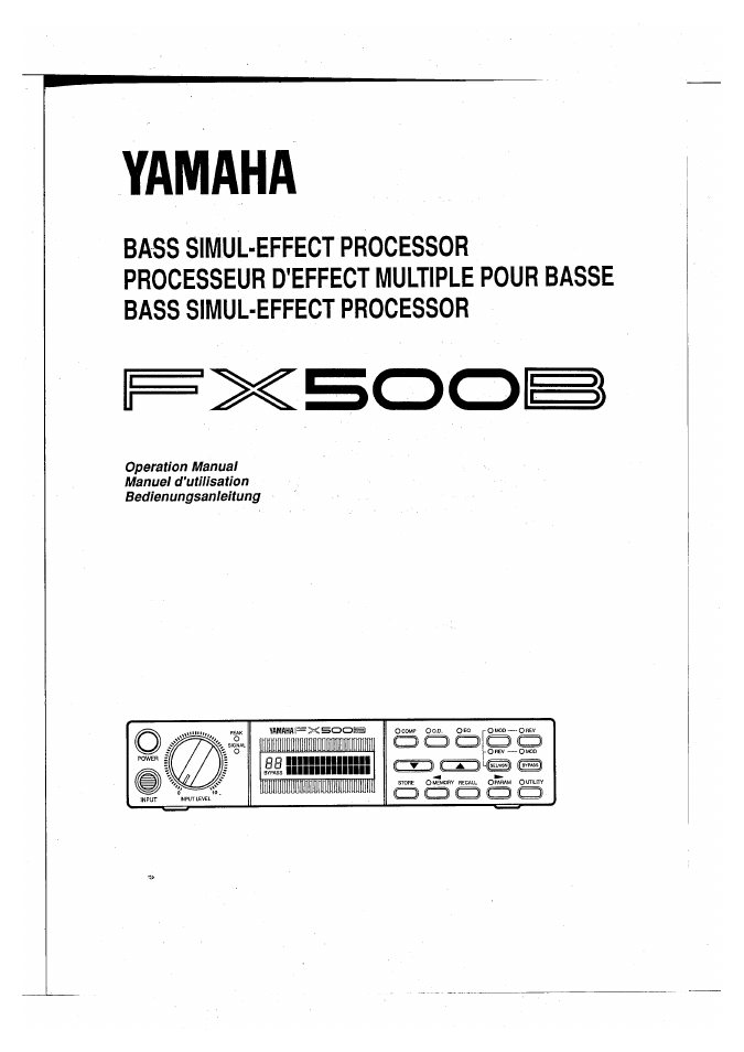 Yamaha FX500B User Manual | 94 pages